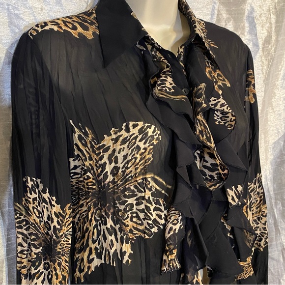 Violet & Claire SZ P/M GUC, button down, ruffle sleeve and front, peplum - Picture 4 of 8